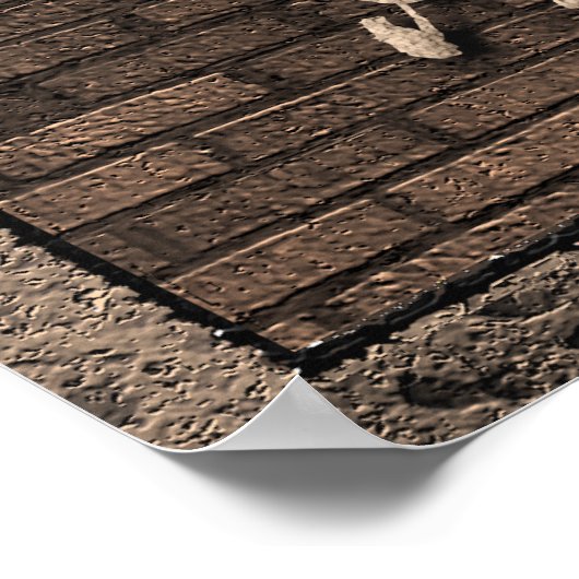 1日の時間で引用文スローガン旧時計 ポスター (角)