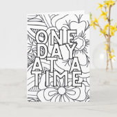 1日の時間カラーリングカード カード (黄色い花)