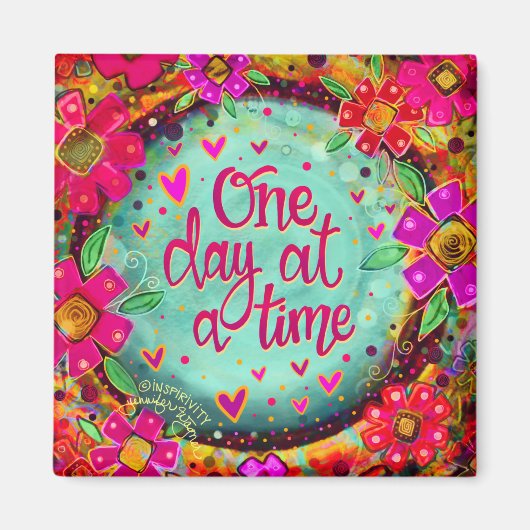 1日の時間フローラインスピレーションフローラトレンディー マグネット (正面)