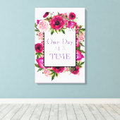 1日の時間フローラフレーム引用文 キャンバスプリント (インサイチュ (ウッドフロア))