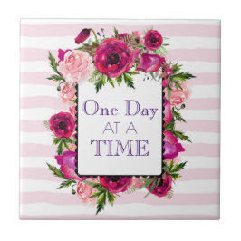 1日の時間フローラフレーム引用文 タイル