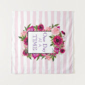 1日の時間フローラフレーム引用文 タペストリー (正面(横))