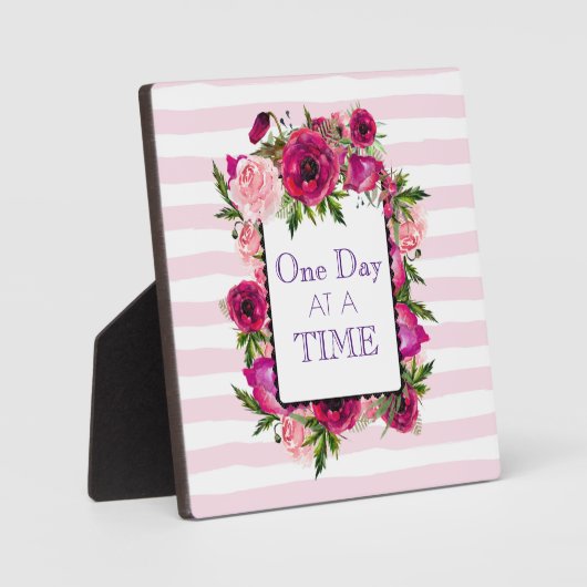 1日の時間フローラフレーム引用文 フォトプラーク (正面)