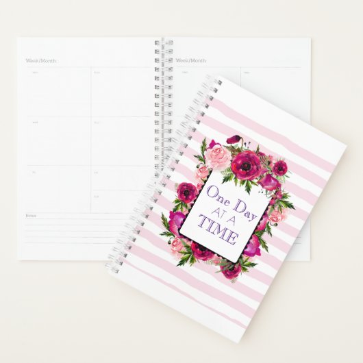 1日の時間フローラフレーム引用文 プランナー手帳 (ディスプレー)
