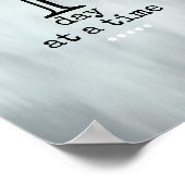 1日の時間引用文灰色と黒 ポスター (角)