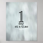 1日の時間引用文灰色と黒 ポスター (正面)