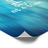 1日の時間引用文青と白の文字 ポスター (角)