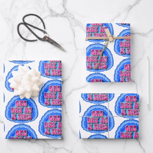 1日の時間Geode 12ステップオウム回復スローガン ラッピングペーパーシート (正面)