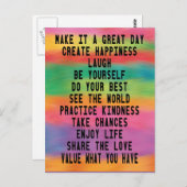 1日の虹素晴らしの引用文 ポストカード (正面/裏面)