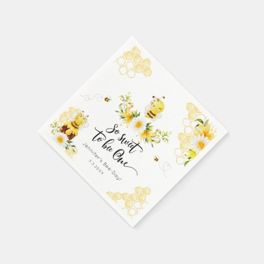 1日の誕生日のミツバチの日 スタンダードカクテルナプキン (角)