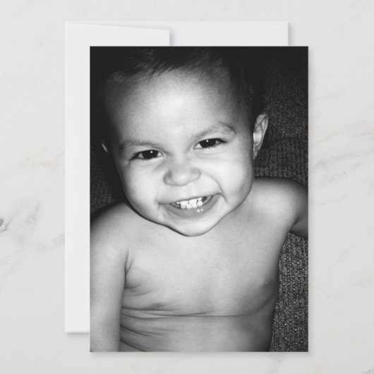 1日の誕生日の写真すべての色のミニマルパーティー 招待状 (裏面)