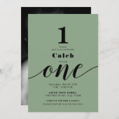 1日の誕生日の写真すべての色のミニマルパーティー 招待状 (正面/裏面)