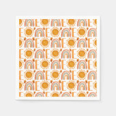 1日の誕生日の水の色ボホレインボーと太陽 スタンダードカクテルナプキン (正面)