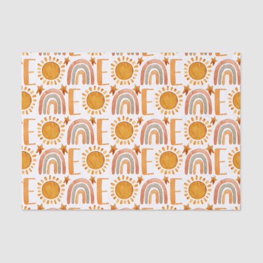 1日の誕生日の水の色ボホレインボーと太陽 薄葉紙 (正面)