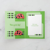 1日の誕生日1今日ラディバグ赤い緑 カード (内部)