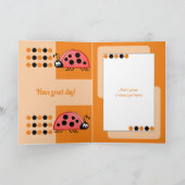 1日の誕生日1今日レディーバグ赤いオレンジ カード (内部)