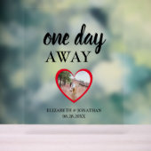 1日の遠くにハート写真リハーサルディナー アクリルサイン (ニュートラル)