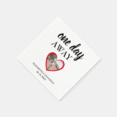 1日の遠くにハート写真リハーサルディナー スタンダードカクテルナプキン (角)