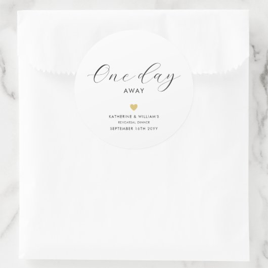 1日の金ゴールド遠くにハートリハーサル夕食の好意 ラウンドシール (バッグ)