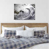 1日の雲のシミュレーシ独身のョン3 キャンバスプリント (インサイチュ (寝室))