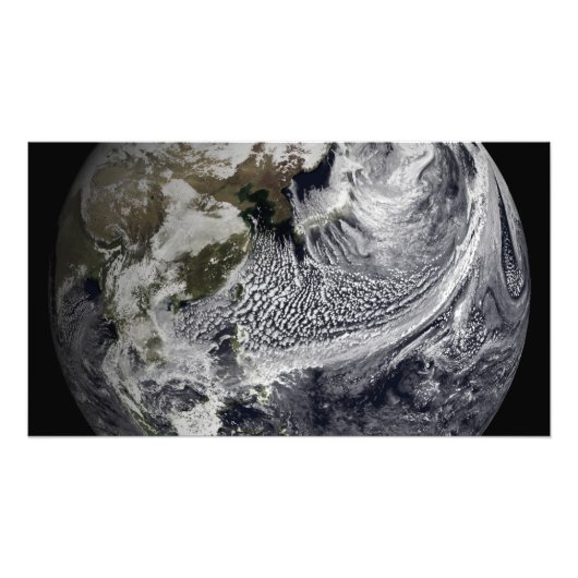 1日の雲のシミュレーシ独身のョン3 フォトプリント            (正面)