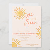 1日の1歳の誕生日招待状 招待状 (正面)