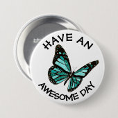 1日の(昆虫)オオカバマダラ、モナーク素晴らしバタフライボタンを持つ 缶バッジ (正面&裏面)