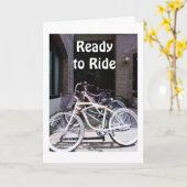 (1日の)楽しむ誕生日自転車 カード (黄色い花)