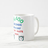 1日は86,400秒 コーヒーマグ コーヒーマグカップ (正面右)