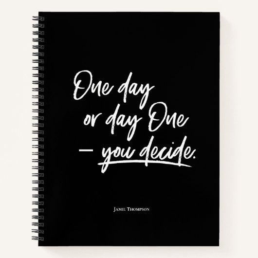 1日または1日 – ユーザーが引用文を決定カスタム ノートブック (正面)