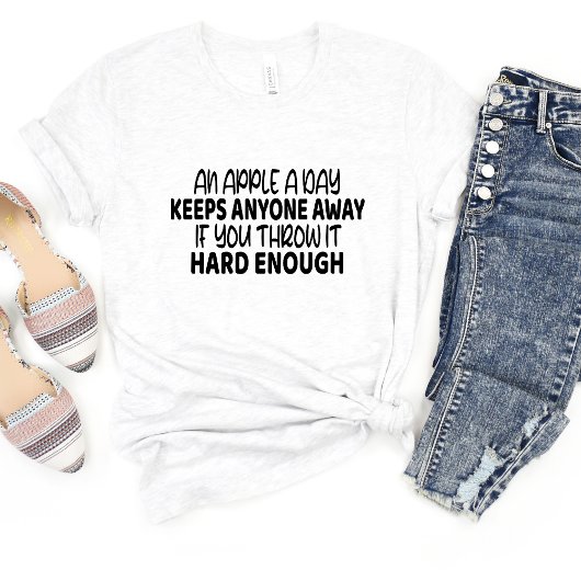 1日りんご保...皮肉おもしろいミームTシャツ Tシャツ