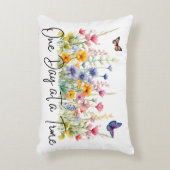 1日を一度に引用文の感動的花 アクセントクッション (正面(垂直))