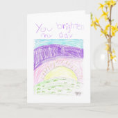 「1日を明るく」と折り畳んだグリーティングカード カード (黄色い花)