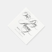 1日エレガントの授業遠くにパーソナライズされた結婚の スタンダードカクテルナプキン (角)