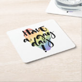 1日ゲイする スクエアペーパーコースター (アングル)