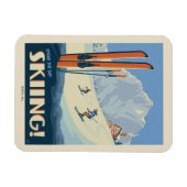 1日スキーヴィンテージ マグネット (横)