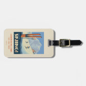 1日スキーヴィンテージ ラゲッジタグ (正面横)