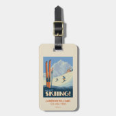 1日スキーヴィンテージ ラゲッジタグ (正面縦)