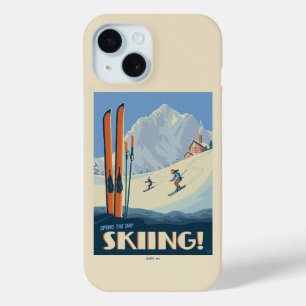 1日スキーヴィンテージ iPhone 15ケース