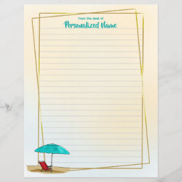 1日ビーチの紙シートを持つ