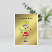 1日ホットおもしろいママの女王 ポストカード (スタンド正面)