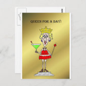 1日ホットおもしろいママの女王 ポストカード (正面/裏面)