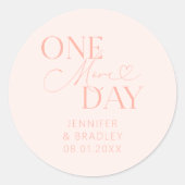 1日ミニマルリハーサル結婚赤面ピンク ラウンドシール (正面)