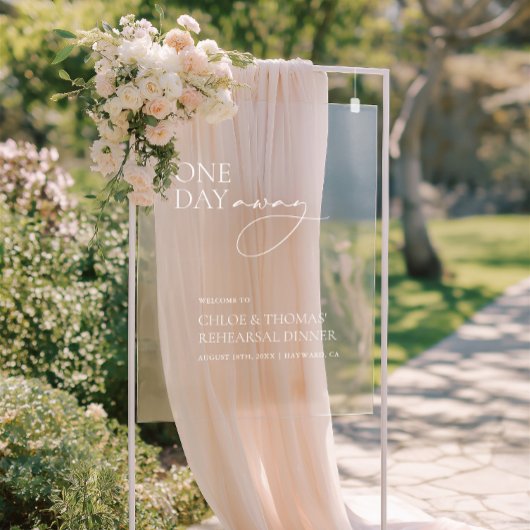 1日リハーサル遠くにディナーアクリルウェルカムサイン アクリルサイン