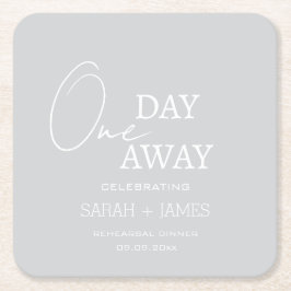 1日リハーサル遠くにディナーグレイウェディングパーティー スクエアペーパーコースター