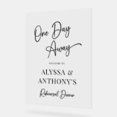 1日リハーサル遠くにディナースクリプト歓迎サイン アクリルサイン (傾斜)