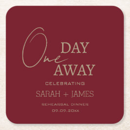 1日リハーサル遠くにディナーブルゴーニュ結婚ーズ スクエアペーパーコースター