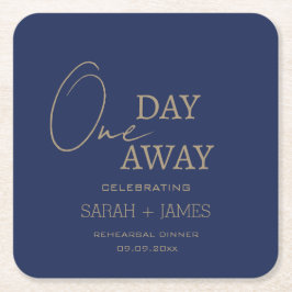 1日リハ遠くにーサルディナーパーティーネイビー結婚 スクエアペーパーコースター