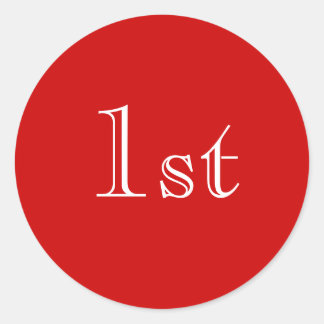 1日レッドホワイト.ナイスシンプルデザイン。カスタム ラウンドシール