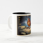 1日一度に: 油のパステルのカロライナミソサザイ ツートーンマグカップ (正面左)